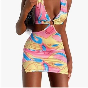 Colorful halter dress